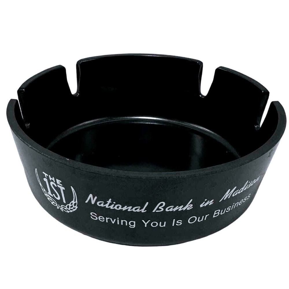 The 1st National Bank in Madison Ashtray Serving You Is Our Business Black